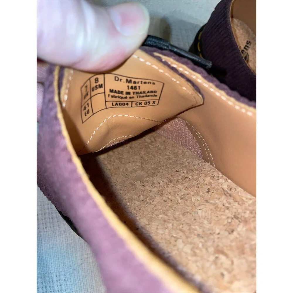 Dr. Martens Men’s Corduroy Oxfords Size 8 M Purple Streetwear Outdoors City NWOB